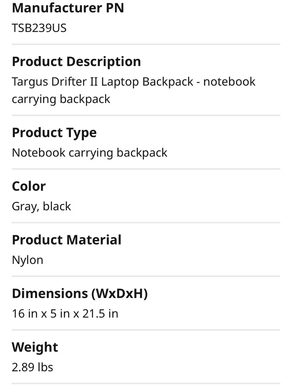 Targus Drifter II Laptop Backpack for up to 17